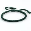 COLORFUL BLING Handmade Tibetan String Bracelet Adjustable Woven Rope Knot Buddhist Kabbalah Protection Lucky Friendship Bracelets for Mens Womens Amulet Gifts-dark green view 2