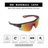 maivnz Youth Baseball Sunglasses for Boys, UV400 Girls Softball Sunglasses, Kids Age 6-8-12-14 Cycling Sports GlassesBlack/Red Revo view 3