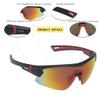 maivnz Youth Baseball Sunglasses for Boys, UV400 Girls Softball Sunglasses, Kids Age 6-8-12-14 Cycling Sports GlassesBlack/Red Revo view 4