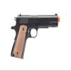 Full Size 1911 Alloy Series Heavyweight Spring Airsoft Pistol (Black w/Tan Grip Panels) view 2