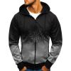JEsilunmaMY Men's Print Gradient Hooded Jacket Zip Up Long Sleeve Casual Sweatshirt Spring Fall Lightweight Sportswear Hoodie (Grey,X-Large) view 1