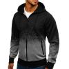 JEsilunmaMY Men's Print Gradient Hooded Jacket Zip Up Long Sleeve Casual Sweatshirt Spring Fall Lightweight Sportswear Hoodie (Grey,X-Large) view 2