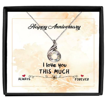 zapbest Rising Phoenix Necklace Luxury Box Happy Anniversary, Anniversary Necklace For Wife, I Love You Always For Ever, Anniversary Necklace From Husband,