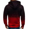 JEsilunmaMY Men's Print Gradient Hooded Jacket Zip Up Long Sleeve Casual Sweatshirt Spring Fall Lightweight Sportswear Hoodie (Red,X-Large) view 3