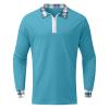 Mens Striped Plaid Long Sleeve Polo Shirts Slim Fit Casual Zipper Collar Golf Shirts Athletic Business Stylish T-Shirts view 3