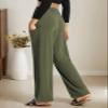 QIANXIZHAN Women's Harem Pants, Hippie Palazzo Pants Boho Joggers Yoga Clothes with Pockets Army Green L view 2