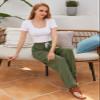 QIANXIZHAN Women's Harem Pants, Hippie Palazzo Pants Boho Joggers Yoga Clothes with Pockets Army Green L view 3