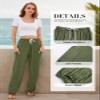 QIANXIZHAN Women's Harem Pants, Hippie Palazzo Pants Boho Joggers Yoga Clothes with Pockets Army Green L view 4