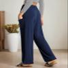 QIANXIZHAN Women's Harem Pants, Hippie Palazzo Pants Boho Joggers Yoga Clothes with Pockets Dark Blue S view 2