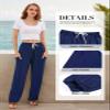 QIANXIZHAN Women's Harem Pants, Hippie Palazzo Pants Boho Joggers Yoga Clothes with Pockets Dark Blue S view 4