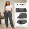 QIANXIZHAN Women's Harem Pants, Hippie Palazzo Pants Boho Joggers Yoga Clothes with Pockets Dark Grey L view 4