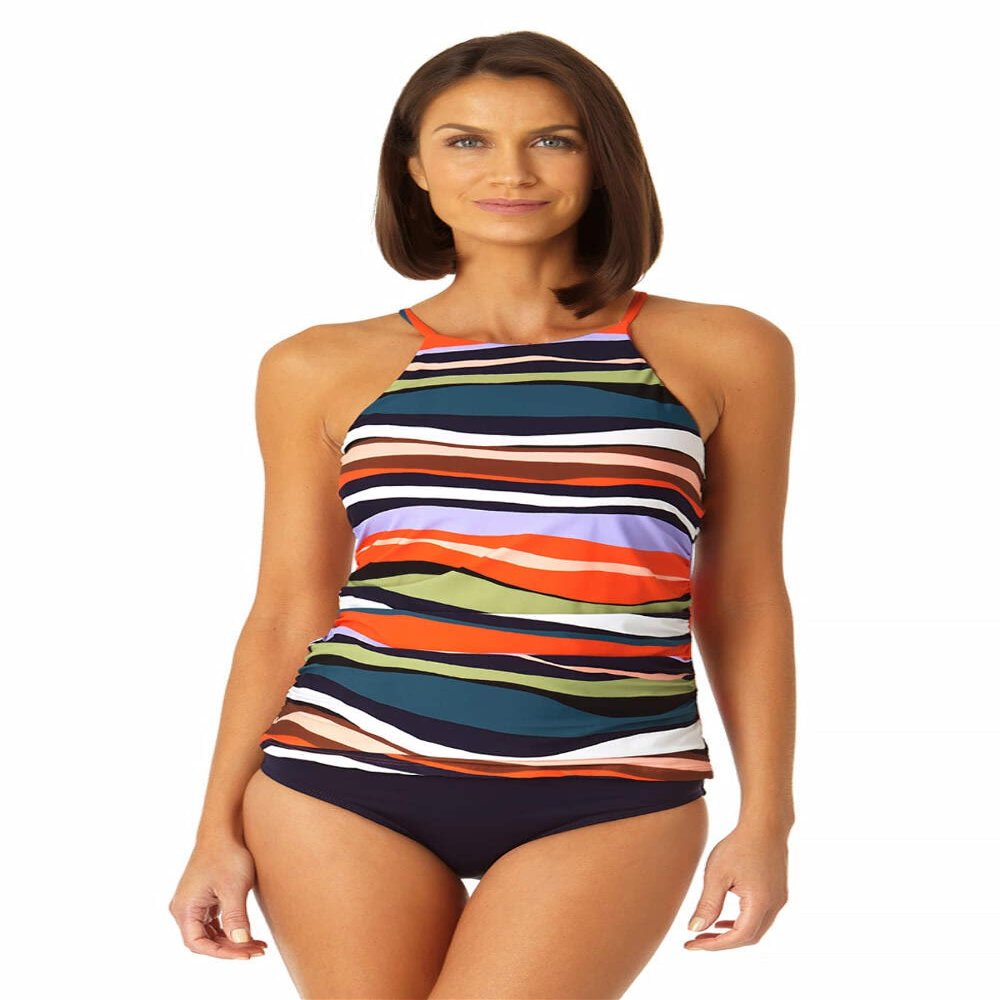 Anne Cole High Neck Tankini Multicolor XS