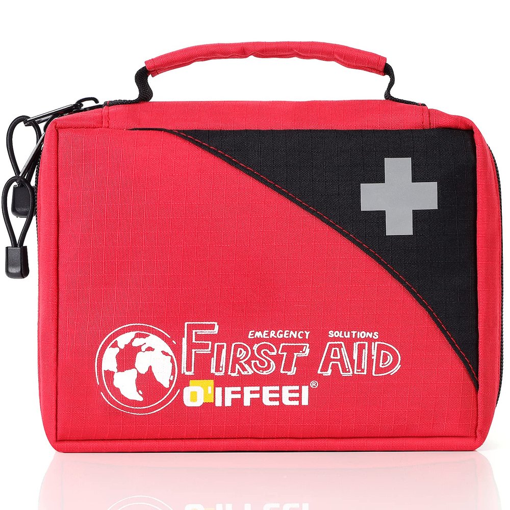 O'IFFEEI First Aid Bags Empty, Compact Trifold Emergency Medical bag for Camping Hiking Travel Car Home Office (BAG ONLY)