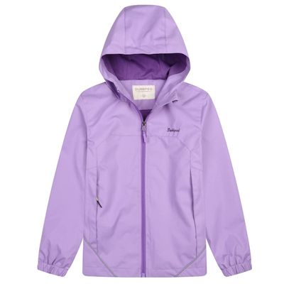 Dubbped Boys Girls Rain Jacket Hooded Windbreaker Lightweight Waterproof Raincoat for Kids-Kids Raincoat-Purple-8-9Y
