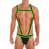 CHICTRY Men's One Piece Jockstrap Leotard Underwear Backless Jumpsuits Wrestling Singlet Bodysuit Green A X-Large view 1