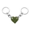2pcs Matching Couple Keychains - Small Heart Decorations for Party, Valentines Gift for Girlfriend & Boyfriend (Army Green) view 1