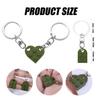 2pcs Matching Couple Keychains - Small Heart Decorations for Party, Valentines Gift for Girlfriend & Boyfriend (Army Green) view 2