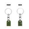 2pcs Matching Couple Keychains - Small Heart Decorations for Party, Valentines Gift for Girlfriend & Boyfriend (Army Green) view 3