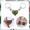 2pcs Matching Couple Keychains - Small Heart Decorations for Party, Valentines Gift for Girlfriend & Boyfriend (Army Green) view 4