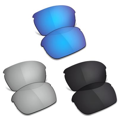 TRUSHELL Polarized Replacement Lenses for Oakley RPM Edge OO9205 Sunglasses -Ocean Blue+Black+Silver