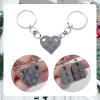 KINBOM Heart Keychain Set, 2pcs Matching Heart Keychain Couple Keychains Small Heart Decorations for Party, Valentines Gift for Girlfriend Boyfriend (Dark Grey) view 4
