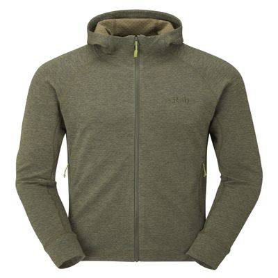 Rab Men's Nexus Hoody - Full-Zip Lightweight Fleece Jacket for Hiking & Climbing - Light Khaki - Small