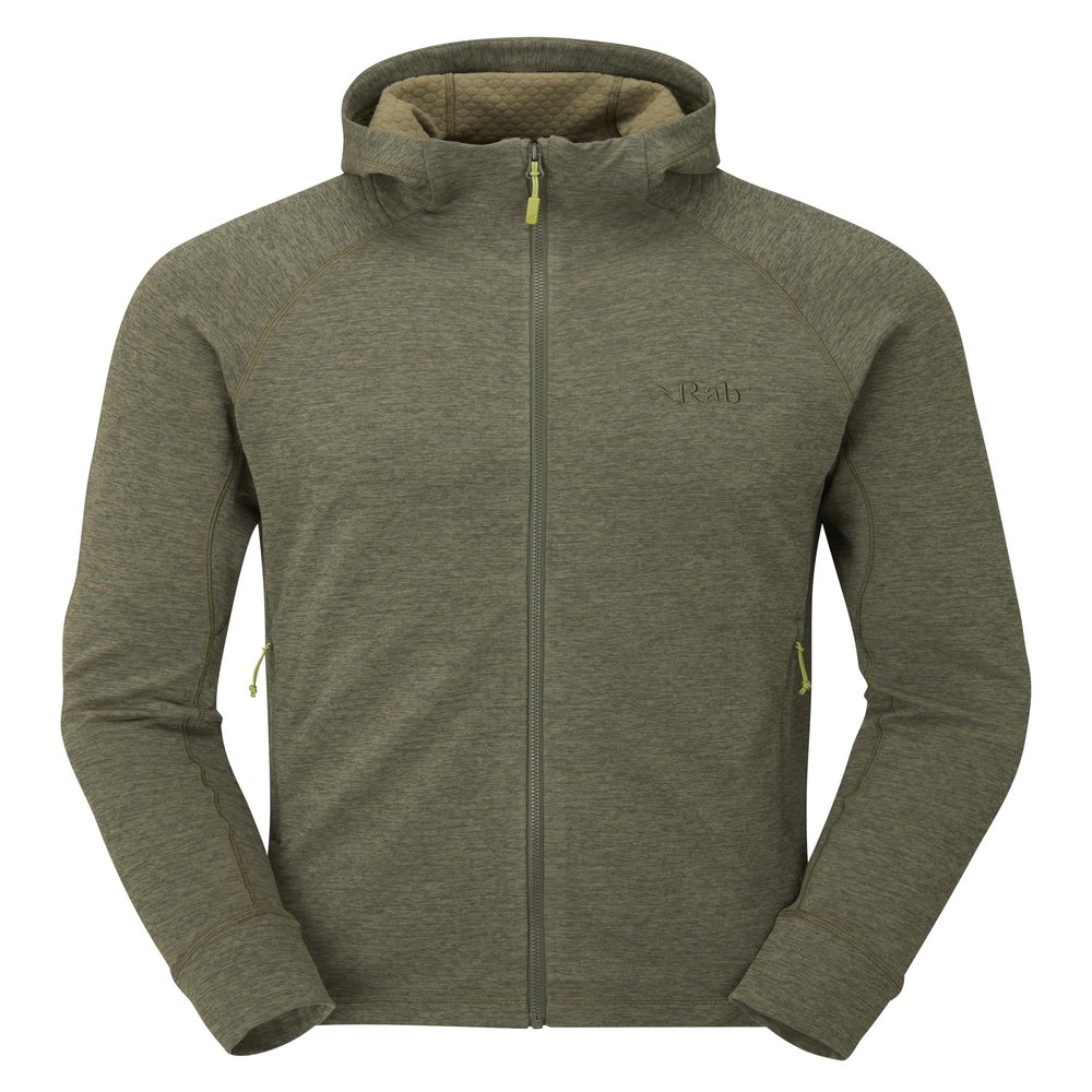 Rab Men's Nexus Hoody - Full-Zip Lightweight Fleece Jacket for Hiking & Climbing - Light Khaki - Small