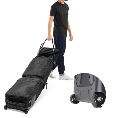 Oversize Snowboard Bag with Wheels - Ski Bags for Air Travel, Adjustable Rolling Length Up to 210 cm, 900D Heavy Duty Waterproof Oxford, Black