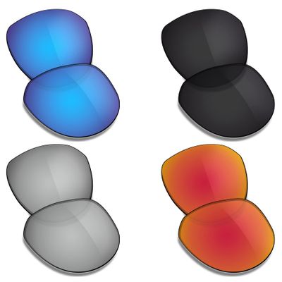 TRUSHELL Polarized Replacement Lenses for Oakley Latch Key L OO9394-55mm Sunglasses -Ocean Blue+Black+Silver+Fire Red