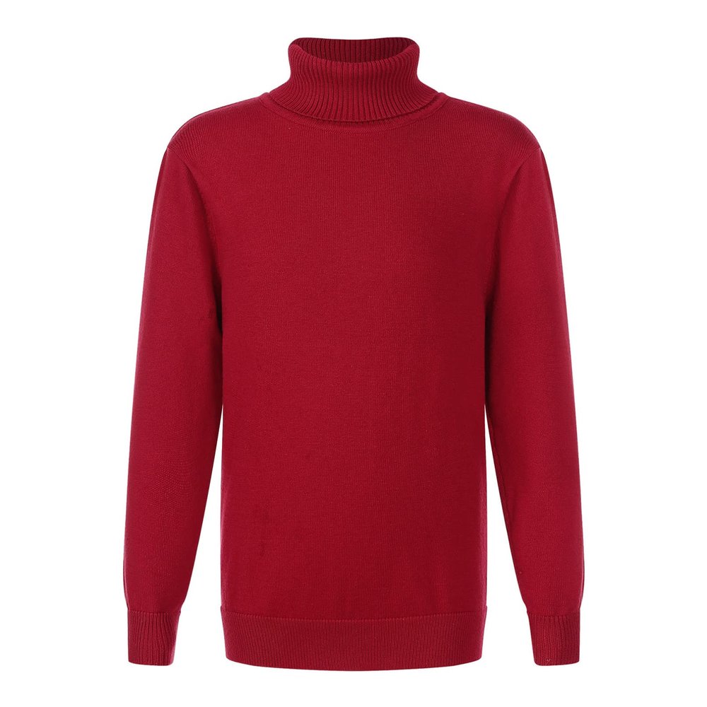 Linjinx Kids Boys Girls Long Sleeve Turtleneck Knitted Pullover Sweater Sweatshirt Winter Warm Tops Casual Outwear Red 2-3 Years