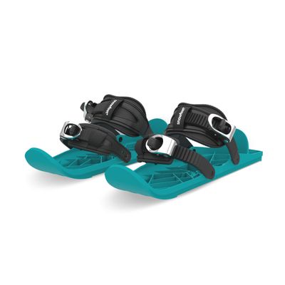 Snowfeet MINI Kids | Shoe Size < 6 US | Mini Ski Skates for Snow | Skis for Winter Shoes | Short Snowskates Snowblades Skiboards | The Real Original (Turquoise)