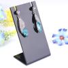 6pcs Acrylic Earring Holder L Shaped Earring Display Single Pair Earring Display Rack Earring Dangling Slant Display Holder Necklace Display Stand for Home Jewelry Retail 1.77x3.2inch, Black view 2