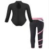 Hansber Kids Girls Gymnastics 2Pcs Dance Outfits Ballet Dance Leotards with Athletic Leggings Unitard Dancewear Pink 9-10 Years view 2
