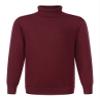Jizyo Kids Boys Winter Warm Sweater Long Sleeve Turtleneck Knitted Sweater Tops Pullover Casual Wear Burgundy 5-6 Years view 3