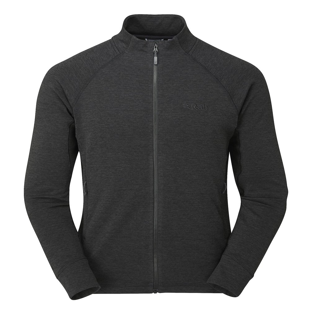 Rab Men's Nexus Stretch Fleece Jacket, Lightweight for Hiking, Climbing & Layering - Black - Small