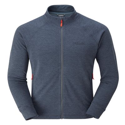 Rab Men's Nexus Stretch Fleece Jacket, Lightweight for Hiking, Climbing & Layering - Steel - X-Large