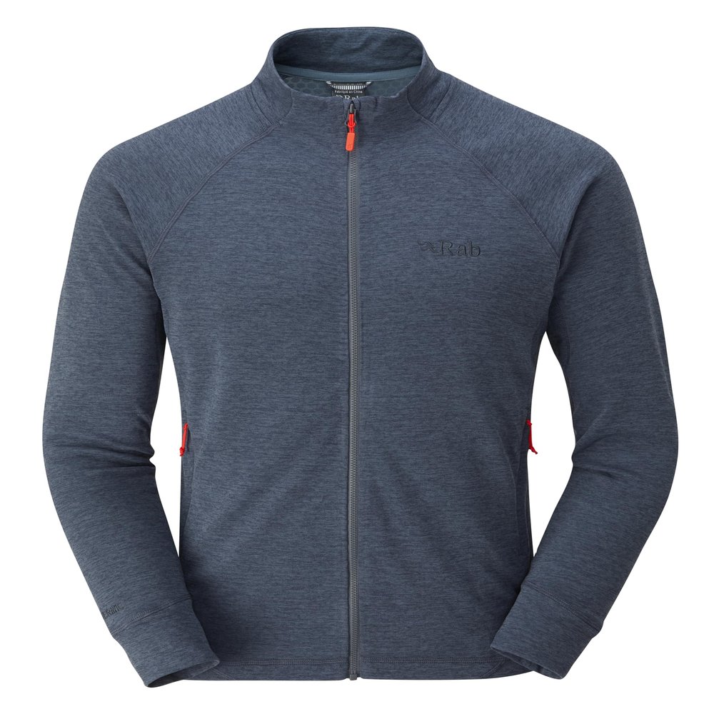 Rab Men's Nexus Stretch Fleece Jacket, Lightweight for Hiking, Climbing & Layering - Steel - X-Large