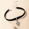 Allereyae Vintage Snake Pendant Necklace Black Satin Velvet Choker Necklace Punk Serpent Necklace Leather Collar Necklace Jewelry for Women view 4