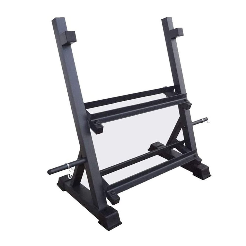 BELUND 2tier Dumbbell Rack Stand Steel Dumbbell Bench with Kettlebell Plate Storage Bracket for Health Clubs and Home Gyms,Stand Only