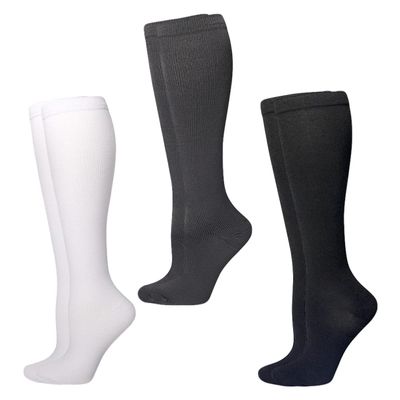 Healifty 3pairs Compression Sports Socks for Outdoor Cycling Running Breathable Moisture-wicking Quick- Stockings for Men Women