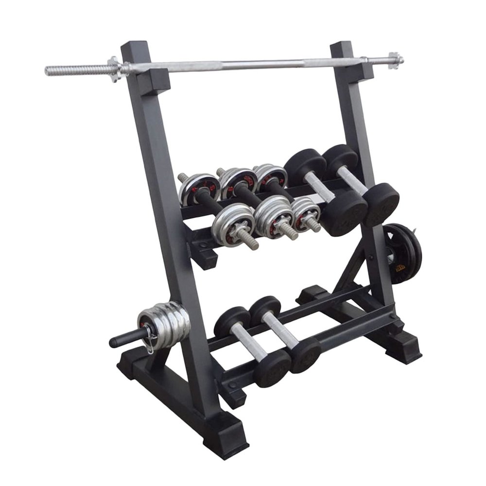 BELUND Dumbbell Rack Stand Steel Dumbbell Bench with Kettlebell Plate Storage Bracket for Health Clubs and Home Gyms,Stand Only