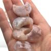 1pc Random Natural Flower Agate Quartz Crystal Moon Carvings Sakura Gift Women Girl Pendant Crafts view 2