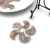 1pc Random Natural Flower Agate Quartz Crystal Moon Carvings Sakura Gift Women Girl Pendant Crafts view 3