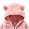 Newborn Infant Baby Girls Boys Jacket Bear Ears Hooded Outerwear Zipper Warm Fleece Winter Coat Toddler Coat (Blue, 0-6 Months) view 2