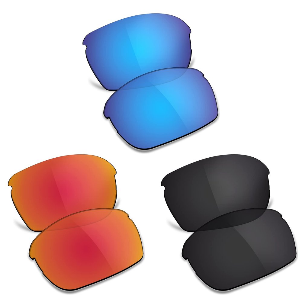 TRUSHELL Polarized Replacement Lenses for Oakley RPM Edge OO9205 Sunglasses -Ocean Blue+Black+Fire Red