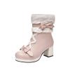 ZBYY Women's Snow Boots Winter Waterproof Furry Mid Calf Shoes Warm Comfortable Fur Lining Anti Slip Outdoor Mid-Calf Booties view 4