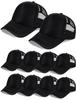 10 Pcs Sublimation Blank Trucker Hats Bulk Mesh Baseball Cap Polyester Mesh Trucker Hat for Men and Women (Black) view 1