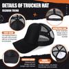 10 Pcs Sublimation Blank Trucker Hats Bulk Mesh Baseball Cap Polyester Mesh Trucker Hat for Men and Women (Black) view 3