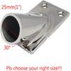 4 Pcs Boat Rectangular Base, 30 Boat Hand Rail Stainless Steel Marine Boat Rectangular Base Hardware Deck Accessories (1'' (25mm)) view 2
