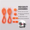 3 Pairs No Tie Shoe Laces for Kids Adults Elastic Shoe Laces with Lock Device for Sneakers (White Orange Pink) view 3